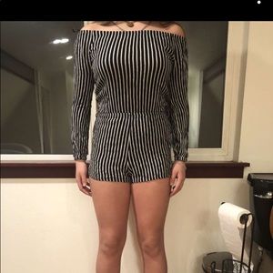 Black and white romper